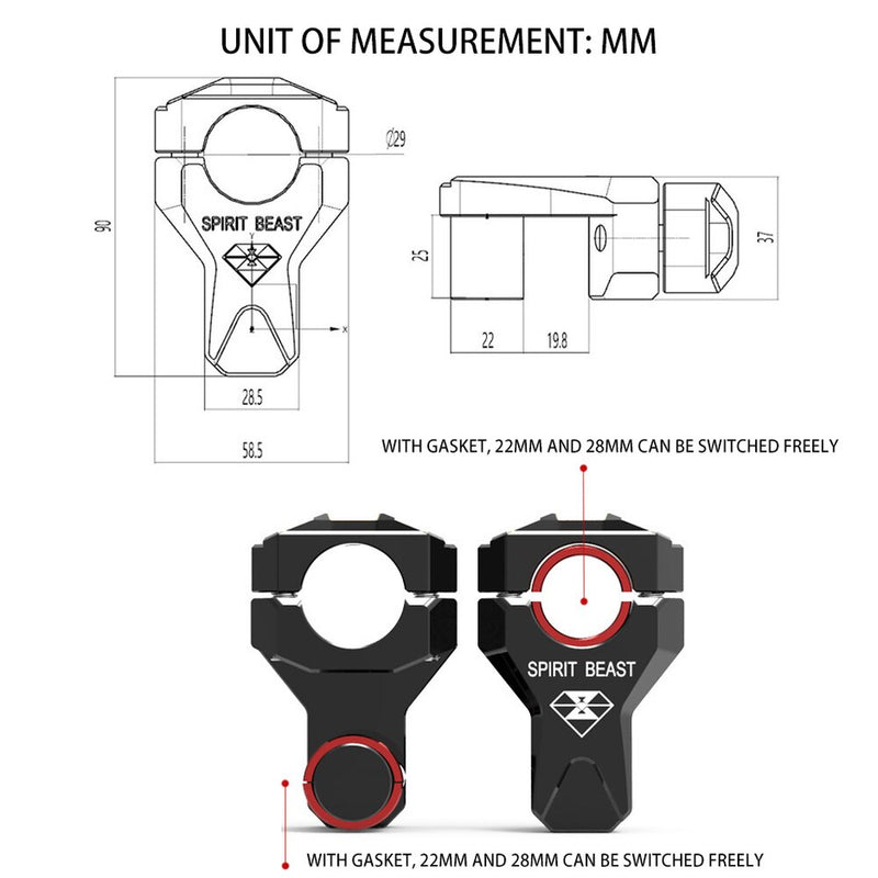 Motorcycle Handlebar Riser 22MM 28MM for Husqvarna Ducati KTM Bmw Honda NC750 CB500X Suzuki Yamaha Kawasaki Versys Triumph Tiger