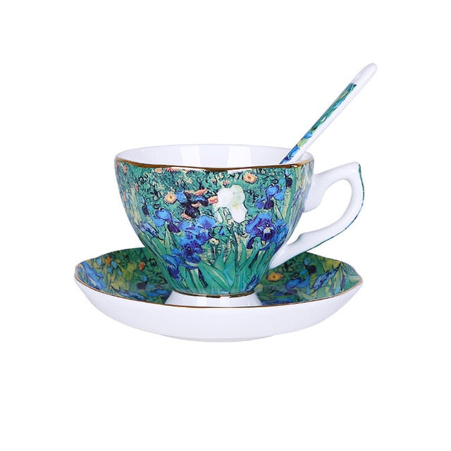 The New Van Gogh Art Painting Coffee Mugs The Starry Night Sunflowers The Sower Irises Saint-Remy Coffee Tea Cups