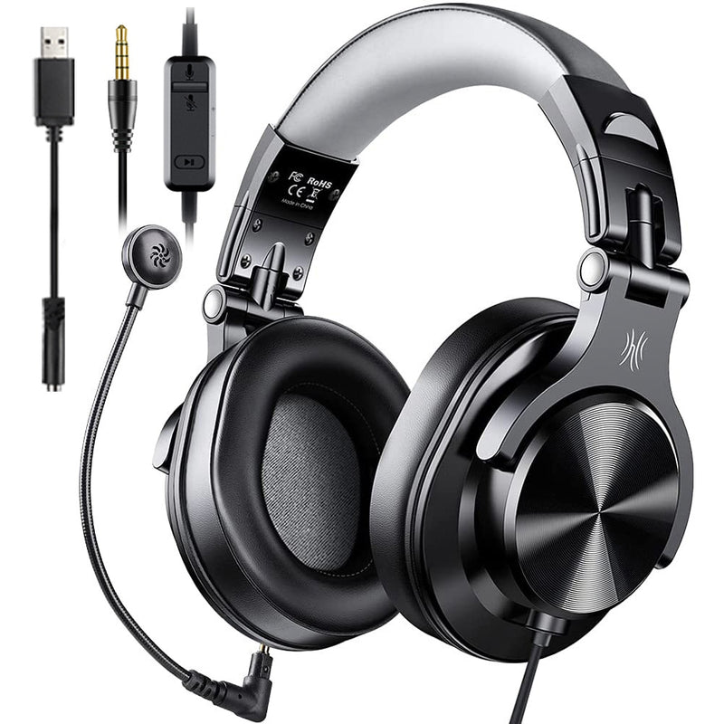 Oneodio A71D Computer-Gaming-Headset mit abnehmbarem Mikrofon, verdrahtet über dem Ohr, Call-Center-Kopfhörer für PC Skype Office Gamer