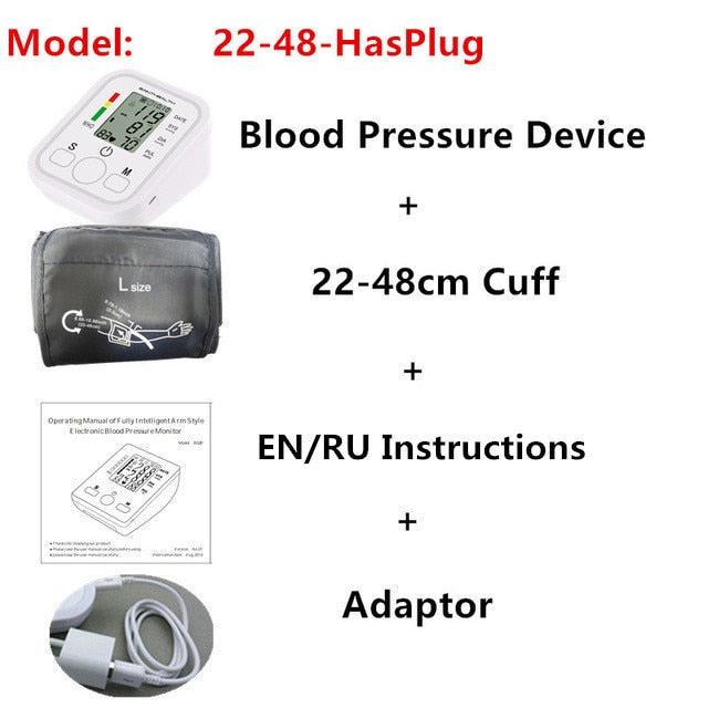 Automatic Digital  Lcd  Upper Arm Blood Pressure Monitor Heart Beat Rate Pulse Meter Tonometer Sphygmomanometers pulsometer