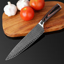 XITUO 8&quot; Professional Chef Knife Japanese Stainless Steel Santoku Kitchen Damascus Laser pattern Vegetable slice meat cleaver CN