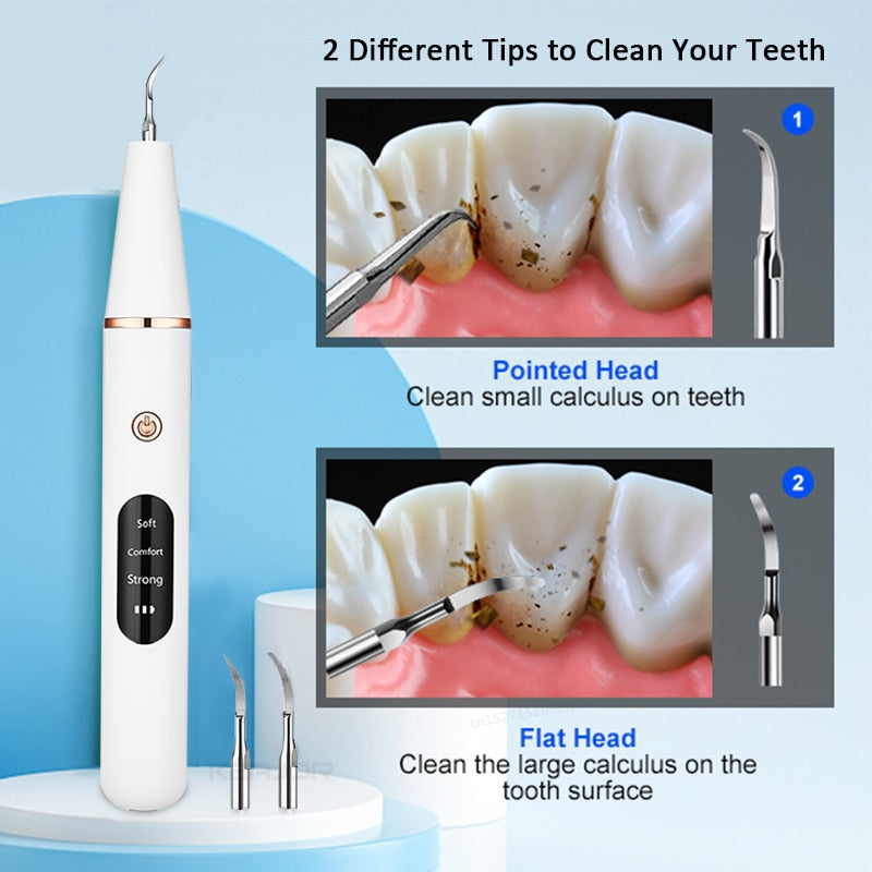 Elektrischer Sonic Dental Calculus Scaler Oral Teeth Tartar Remover Plaque Flecken Reiniger Entfernung Zahnaufhellung Tragbar mit LED