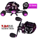 Fishing Baitcasting Reel All Metal Spool 18+1BB 10kg/22LB Max Drag Force Speed Ratio 7.2:1 Magnetic Metal Casting Fishing Reel