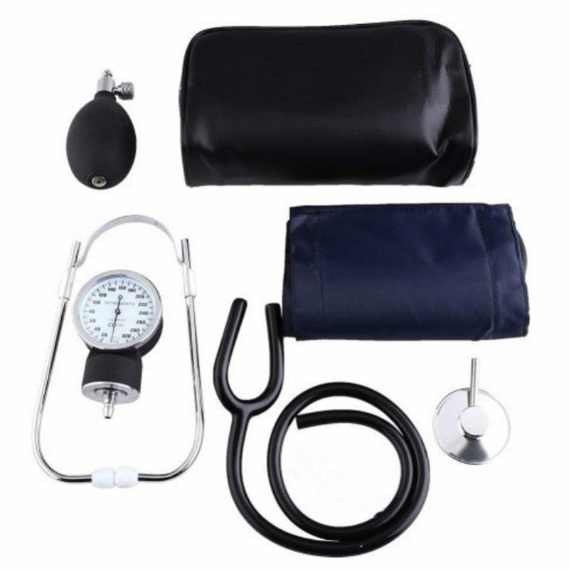 Monitor de presión arterial de brazo Manual, estetoscopio, esfigmomanómetro, dispositivo de calibre aneroide, medidor de presión arterial para el hogar, equipo médico