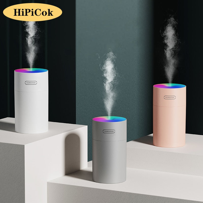 HiPiCok  Ultrasonic Air Humidifier Aromatherapy Diffuser Humidifier for Home Essential Aroma Oil Diffuser USB Mist Maker Fogger