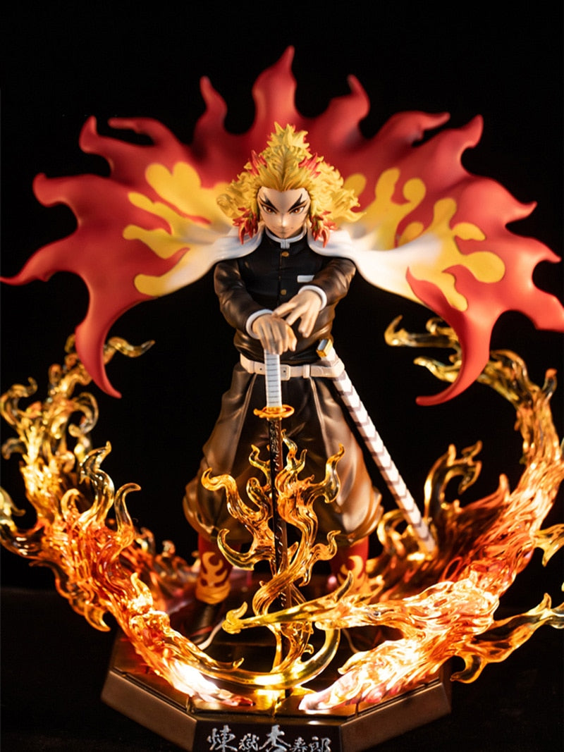 25cm Demon Slayer Rengoku Kyoujurou PVC Action Figures Toys GK Anime Kimetsu No Yaiba PVC Figurine Toy