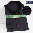 Camisa de vestir elástica antiarrugas para hombre, camisas de manga larga de fibra de bambú para hombre, Camisas sociales formales, camisas blancas sin bolsillo