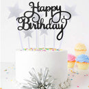 50Pcs Happy Birthday Cake Toppers Glitter Cardstock Baby Shower Kids Party Favors Decorations Cake Decoration Supplies