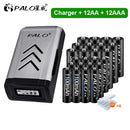 PALO 4Pcs 3000mAh 1.2V AA Rechargeable Batteries+4Pcs 1100mAh 1.2V AAA Battery NI-MH AA AAA Rechargeable Battery for Camera Toy