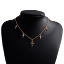 Silver Color Cross Necklaces &amp; Pendants for Women Choker Clavicle Chain Jewelry Femme Bijoux Collares
