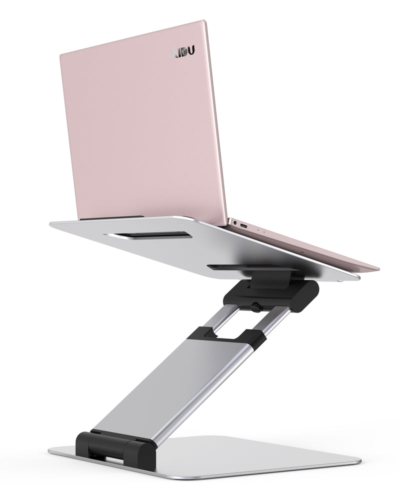 XIDU Laptopständer Aluminium für Schreibtisch Macbook Pro Halter verstellbare Stützbasis Notebookständer tragbare Laptophalterung 11-14 Zoll