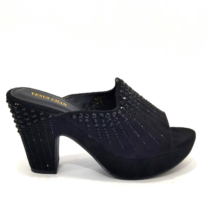 Zapatos de diseñador italiano para mujer, sandalias gruesas, zapatos de plataforma, zapatos de tacón alto para vestido de novia, mules de tacón cuadrado ostentosos para mujer
