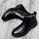 Botas Chelsea de invierno para hombre, zapatos de piel auténtica informales cálidos para hombre, botas de vestir de diseñador para hombre, calzado de negocios con cremallera hecho a mano