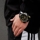 Reef Tiger/RT Sportuhr Kompliziertes Zifferblatt mit Jahr Monat Ewigem Kalender Großes Stahlgehäuse Uhren RGA3532