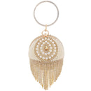 Golden Diamond Tassel Women Party Metal Crystal Clutches Evening Bags Wedding Bag Bridal Shoulder Handbag Luxury Clutch Purse