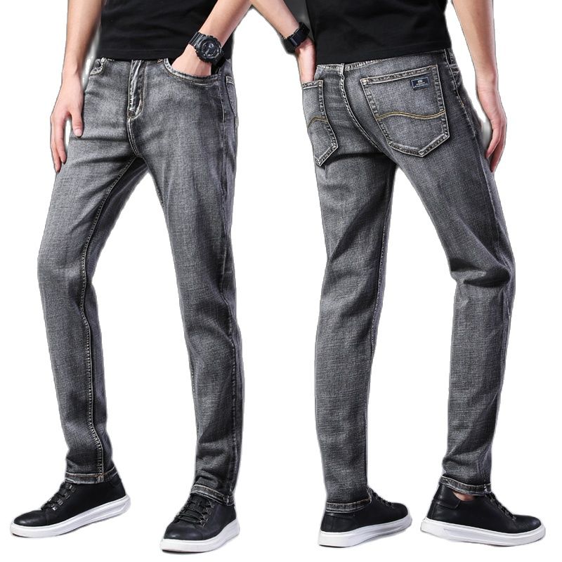 2022 Gerade Herren Klassisch Blau Schwarz Grau Denim Elastische Regular Fit Herren Stretch Jeans Business Casual Style Hosen