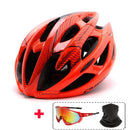 Men Women Road Bike Helmet with Sunglasses Ultralight Bicycle Racing Sports Helmets Adjustable Integrally-molded Cycling Helmet