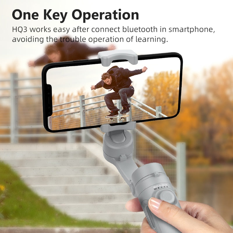 AXNEN HQ3 3-Axis Smartphone plegable Handheld Gimbal Cellphone Video Record Vlog Estabilizador para iPhone 13 Xiaomi Huawei Samsung