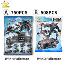 HUIQIBAO SWAT Police Station Truck Model Building Blocks City Machine Helicopter Car Figures Bricks Educational Toy For Children