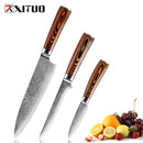 XITUO 1-4pcs kitchen knives set Japanese Damascus steel kitchen knife VG10 chef boning Paring Santoku utility knives wood handle