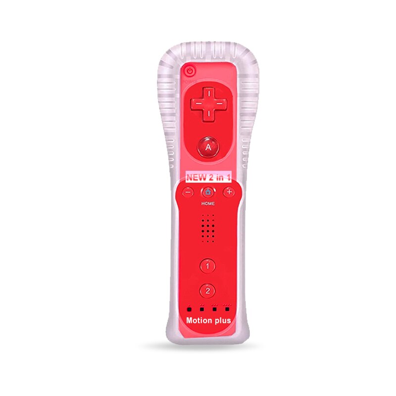 2 in 1 Wireless Remote Controller für Nunchuk Nintendo Wii Integriertes Motion Plus Gamepad mit Bewegungssensor aus Silikonhülle