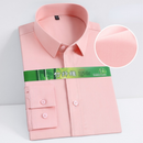 Camisa de vestir elástica antiarrugas para hombre, camisas de manga larga de fibra de bambú para hombre, Camisas sociales formales, camisas blancas sin bolsillo