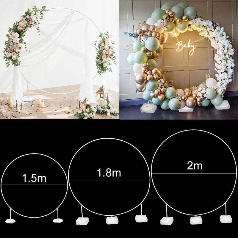 Anillo de arco de globo de plástico, soporte de fondo DIY, Base de columna de globo circular, fiesta de bienvenida de bebé, decoración del banquete de boda, despedida de soltera
