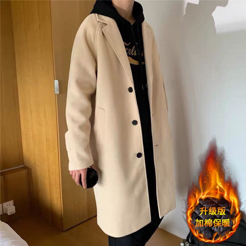 LAPPSTER, chaqueta de invierno de moda coreana para hombre, abrigo de lana 2021, abrigo Harajuku de gran tamaño para hombre, ropa informal japonesa, chaquetas