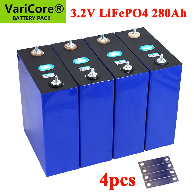 4 Stück VariCore 3,2 V 310 Ah 280 Ah 105 Ah LiFePO4 Batterie 3C Lithium-Eisen-Phosphat-Batterie für 4S 12 V 24 V Golfwagen Yacht Solar Wohnmobil