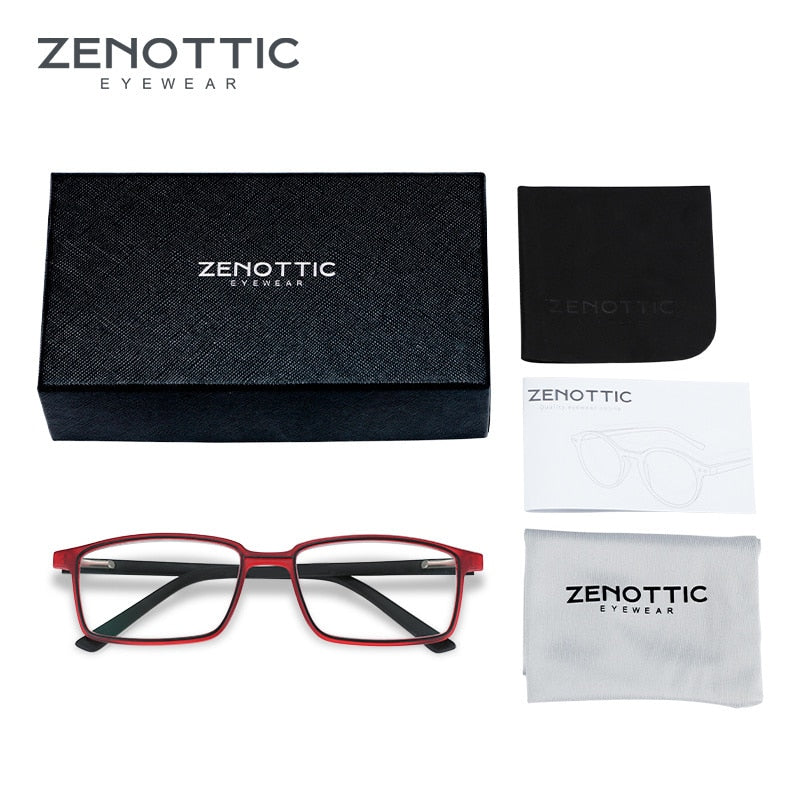 ZENOTTIC Anti Blue Light Blocking Reading Glasses For Men Women Square Full Frame Frame Antireflective Coated Non Spherical Lens