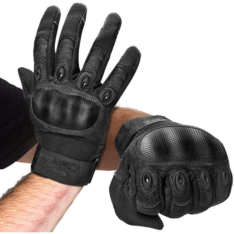 Guantes tácticos para nudillos al aire libre para hombres Guantes militares para disparar Airsoft Paintball Motocicleta Escalada y trabajo pesado