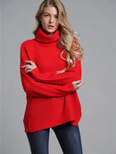 Fitshinling Fashion Woman Winter Sweater Knitwear Hot Sale 6 Colors Solid Women's Turtleneck Sweaters And Pullovers Jumper Sale