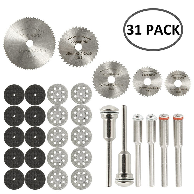 32/63pcs Cutting Tool Saw Blades for Dremel Metal Cutter Power Tools Rotary Tool Wood Cutting Discs Drill Mandrel Cutoff