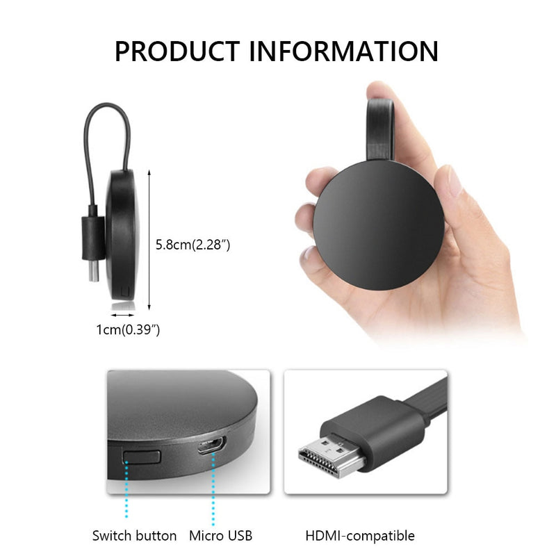 For MiraScreen TV Stick Dongle Crome Cast HDMI-compatible WiFi Display Receiver for Google Chromecast 2 Mini PC Android TV