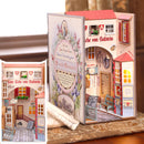 Cutebee DIY Bücherecke Miniaturen Regaleinsatz Buchstütze Puppenhaus Modell Roombox Bausatz Holz Bücherregal Spielzeug Geschenke 3D Haus