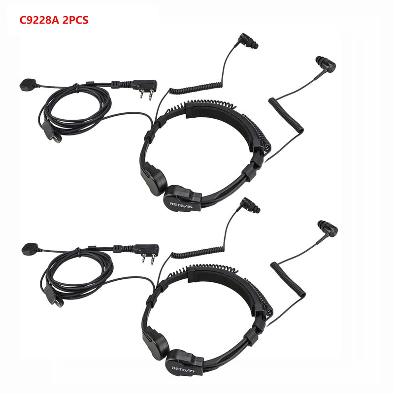 Retevis Throat Mic Walkie-Talkie Headset Transceiver Covert Tube Finger PTT Earpiece For Kenwood Baofeng UV 5R UV 82 RT622 RB618