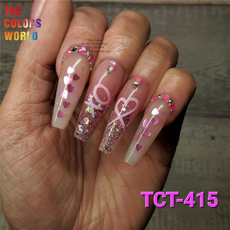 TCT-415 Mix Color Chunky Shinning Laser Nail Glitter Nail Art Decoration Body Art Tumbler Crafts Accessories Festival Supplier