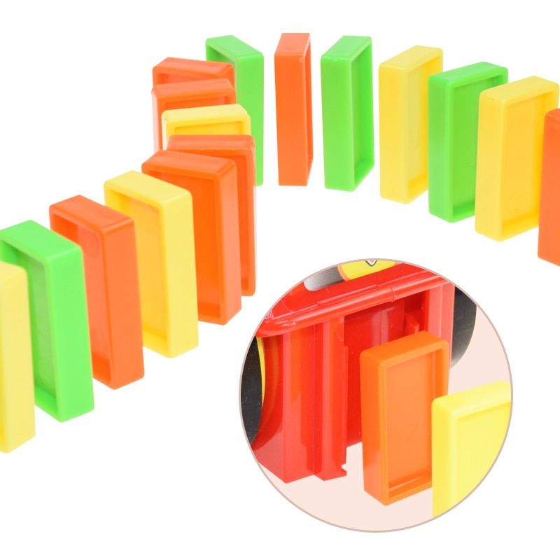 Kinder Domino Zug Auto Set Sound Licht Automatische Verlegung Domino Ziegel Bunte Dominosteine ​​​​Blöcke Spiel Pädagogisches DIY Spielzeug Geschenk