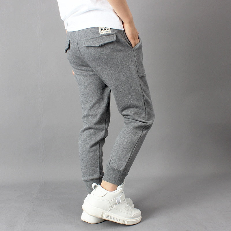 Sport Boys Pants Cotton Teenage School Loose Trousers Casual Kids Autumn Outerwear Long Sweatpant Children Clothes 5 8 10 12 14Y