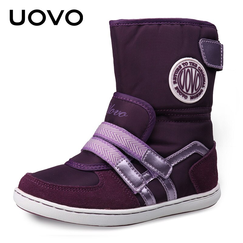 Gran oferta, zapatos de marca UOVO para niños, calzado de invierno, moda para niños, botas cortas cálidas para niñas, talla