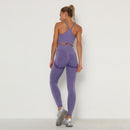 Conjunto de gimnasio sin costuras, sujetador deportivo y mallas, conjunto de ropa para correr para mujer, mallas deportivas de entrenamiento sin costuras, traje deportivo para mujer