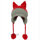 BomHCS Cute Fox Ears Beanie Winter Warm 100% Gorro de punto hecho a mano