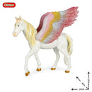 Oenux Classic Mythical Rainbow Pegasus Simulation Animal Original Fairy Tale Fly Horse Action Figures Model PVC Educational Toys