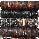 50PCS/Lot Random Surfer Bracelet Handmade Men&#39;s Women&#39;s Mix Styles Braided Leather Cuff Bracelets Jewelry Party Gift  MX3