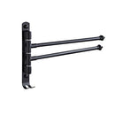Bathroom Swivel Towel Bar with Hooks, Wall Mounted Swivel Arm Towel Rack Stainless Steel Black Towel Rail Holder with 4 Arms