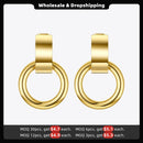 ENFASHION Curved C Circle Drop Earrings For Women Gold Color Stainless Steel Geometric Earings Fashion Jewelry 2020 Gifts E1183