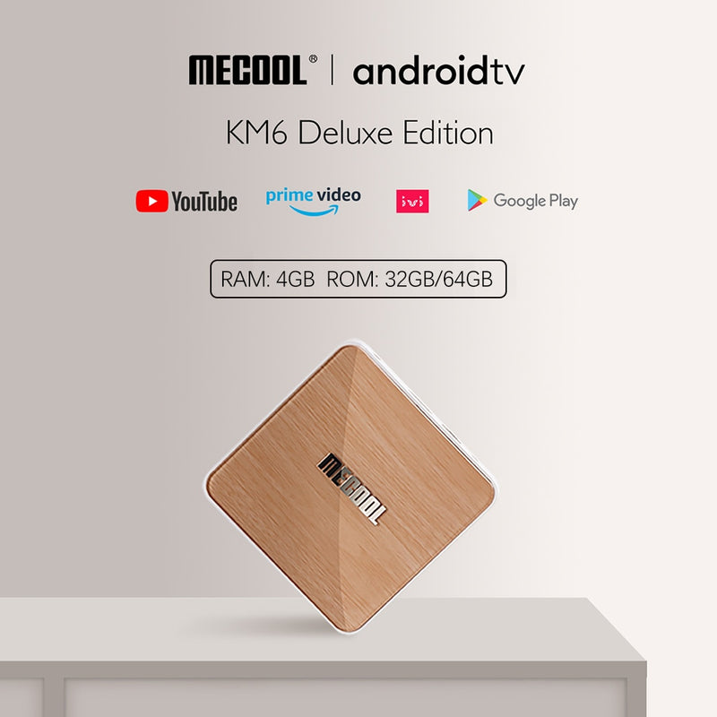 Global Mecool KM6 edición de lujo Amlogic S905X4 TV Box Android 10 4G 64GB 32G Certificado por Google Soporte Wifi6 BT1000M Decodificador