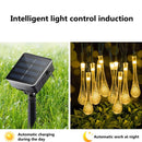 6M 30LED Solar Gotita Bombilla Cadena Luces Exterior Impermeable Navidad Jardín Luz Césped Patio Lámpara Solar Decoración