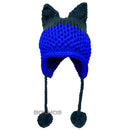 BomHCS Cute Fox Ears Beanie Winter Warm 100% Gorro de punto hecho a mano