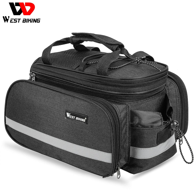 WEST BIKING impermeable 3 en 1 bolsa de maletero de bicicleta expandible asiento trasero de bicicleta de montaña portador de carga equipaje de viaje de ciclismo alforja